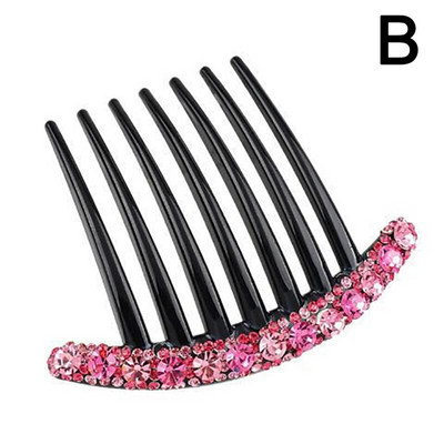 Vintage Flower Crystal Juukseklambrid Mood Hair Maker Bun Juuksekammid Plastikust läikiv juuksenõel naistele Pulmajuukseaksessuaarid Kingitus