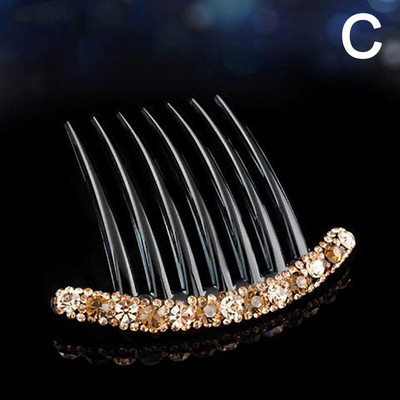 Vintage Flower Crystal Juukseklambrid Mood Hair Maker Bun Juuksekammid Plastikust läikiv juuksenõel naistele Pulmajuukseaksessuaarid Kingitus