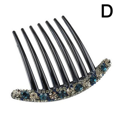 Vintage Flower Crystal Juukseklambrid Mood Hair Maker Bun Juuksekammid Plastikust läikiv juuksenõel naistele Pulmajuukseaksessuaarid Kingitus