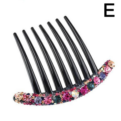 Vintage Flower Crystal Juukseklambrid Mood Hair Maker Bun Juuksekammid Plastikust läikiv juuksenõel naistele Pulmajuukseaksessuaarid Kingitus