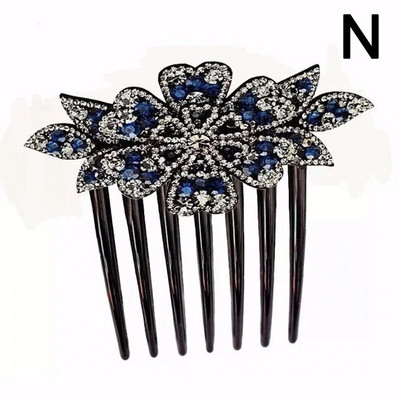 Vintage Flower Crystal Juukseklambrid Mood Hair Maker Bun Juuksekammid Plastikust läikiv juuksenõel naistele Pulmajuukseaksessuaarid Kingitus