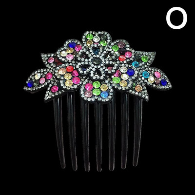 Vintage Flower Crystal Juukseklambrid Mood Hair Maker Bun Juuksekammid Plastikust läikiv juuksenõel naistele Pulmajuukseaksessuaarid Kingitus