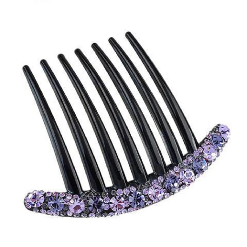 Vintage Flower Crystal Juukseklambrid Mood Hair Maker Bun Juuksekammid Plastikust läikiv juuksenõel naistele Pulmajuukseaksessuaarid Kingitus