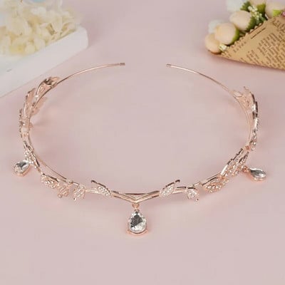 Kroonilehed Vesipiisa tiaara pulmaaksessuaarid Naiste kunstkivist peo-printsess päkapiku tiaara aksessuaarid