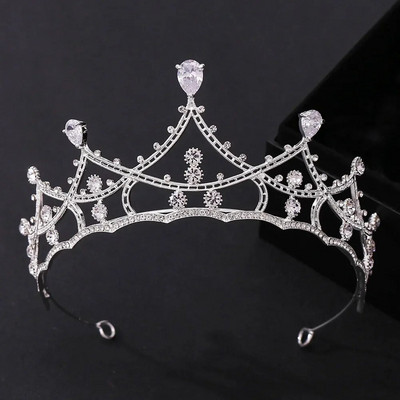 Kroonilehed Vesipiisa tiaara pulmaaksessuaarid Naiste kunstkivist peo-printsess päkapiku tiaara aksessuaarid