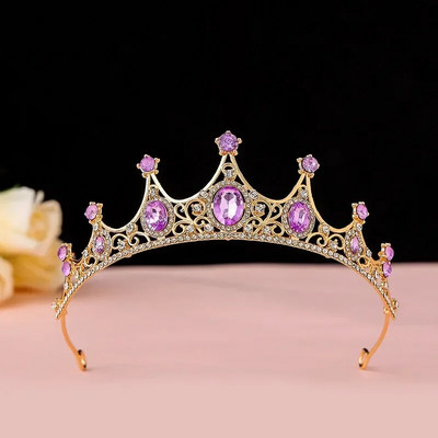Kroonilehed Vesipiisa tiaara pulmaaksessuaarid Naiste kunstkivist peo-printsess päkapiku tiaara aksessuaarid