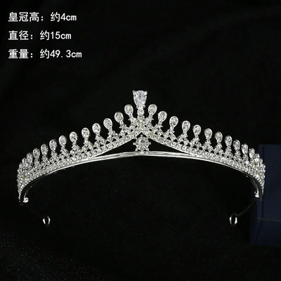 Kroonilehed Vesipiisa tiaara pulmaaksessuaarid Naiste kunstkivist peo-printsess päkapiku tiaara aksessuaarid