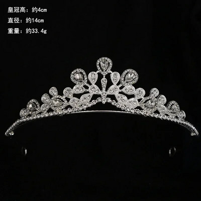 Kroonilehed Vesipiisa tiaara pulmaaksessuaarid Naiste kunstkivist peo-printsess päkapiku tiaara aksessuaarid