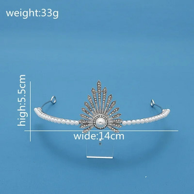 Kroonilehed Vesipiisa tiaara pulmaaksessuaarid Naiste kunstkivist peo-printsess päkapiku tiaara aksessuaarid