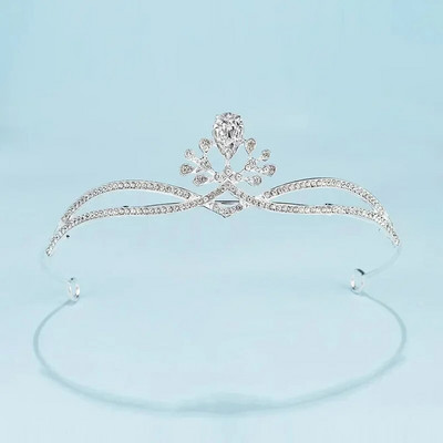 Kroonilehed Vesipiisa tiaara pulmaaksessuaarid Naiste kunstkivist peo-printsess päkapiku tiaara aksessuaarid