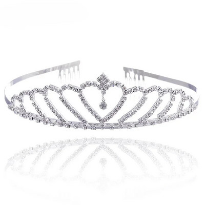 Kroonilehed Vesipiisa tiaara pulmaaksessuaarid Naiste kunstkivist peo-printsess päkapiku tiaara aksessuaarid