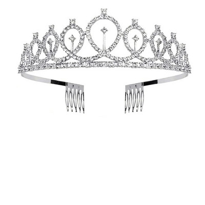 Kroonilehed Vesipiisa tiaara pulmaaksessuaarid Naiste kunstkivist peo-printsess päkapiku tiaara aksessuaarid