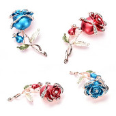 Μόδα Γυναικεία Πολυτελή Κόκκινα/Μπλε στρας Ροζ λουλούδι καρφίτσα καρφίτσα Νυφικό νυφικό Αξεσουάρ Κοσμήματα Μπροσούρες