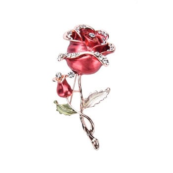 Μόδα Γυναικεία Πολυτελή Κόκκινα/Μπλε στρας Ροζ λουλούδι καρφίτσα καρφίτσα Νυφικό νυφικό Αξεσουάρ Κοσμήματα Μπροσούρες