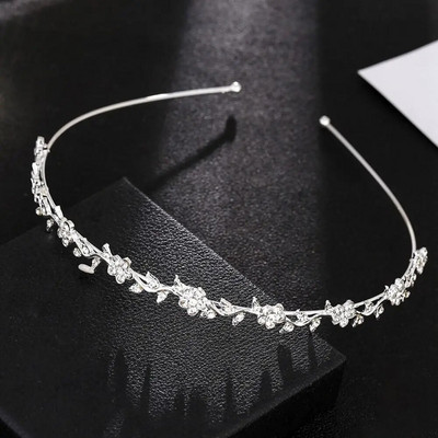 Κρυστάλλινο Rhinestone Headband Pearls Hairband για γυναίκες Νυφικός γάμος Tiara Αξεσουάρ μαλλιών Crown Headband Headband Κοσμήματα για τα μαλλιά