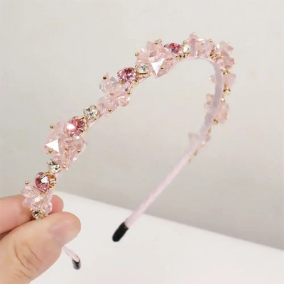 Κρυστάλλινο Rhinestone Headband Pearls Hairband για γυναίκες Νυφικός γάμος Tiara Αξεσουάρ μαλλιών Crown Headband Headband Κοσμήματα για τα μαλλιά