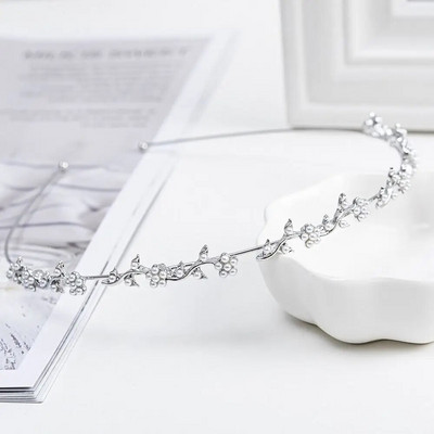 Κρυστάλλινο Rhinestone Headband Pearls Hairband για γυναίκες Νυφικός γάμος Tiara Αξεσουάρ μαλλιών Crown Headband Headband Κοσμήματα για τα μαλλιά
