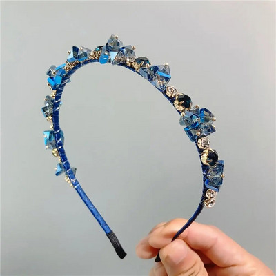 Κρυστάλλινο Rhinestone Headband Pearls Hairband για γυναίκες Νυφικός γάμος Tiara Αξεσουάρ μαλλιών Crown Headband Headband Κοσμήματα για τα μαλλιά