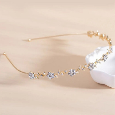 Κρυστάλλινο Rhinestone Headband Pearls Hairband για γυναίκες Νυφικός γάμος Tiara Αξεσουάρ μαλλιών Crown Headband Headband Κοσμήματα για τα μαλλιά