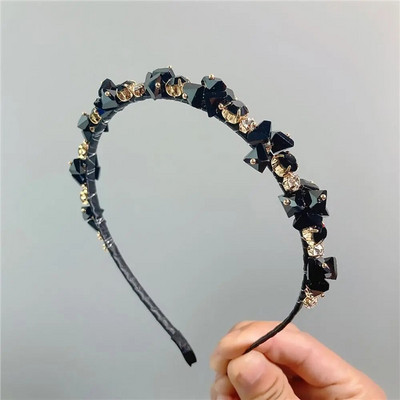 Κρυστάλλινο Rhinestone Headband Pearls Hairband για γυναίκες Νυφικός γάμος Tiara Αξεσουάρ μαλλιών Crown Headband Headband Κοσμήματα για τα μαλλιά