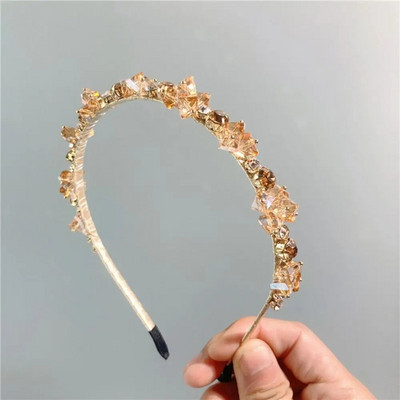 Κρυστάλλινο Rhinestone Headband Pearls Hairband για γυναίκες Νυφικός γάμος Tiara Αξεσουάρ μαλλιών Crown Headband Headband Κοσμήματα για τα μαλλιά