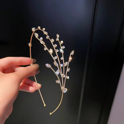 Κρυστάλλινο Rhinestone Headband Pearls Hairband για γυναίκες Νυφικός γάμος Tiara Αξεσουάρ μαλλιών Crown Headband Headband Κοσμήματα για τα μαλλιά