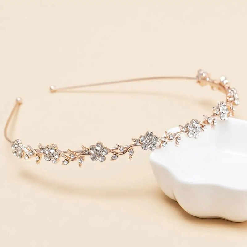 Κρυστάλλινο Rhinestone Headband Pearls Hairband για γυναίκες Νυφικός γάμος Tiara Αξεσουάρ μαλλιών Crown Headband Headband Κοσμήματα για τα μαλλιά