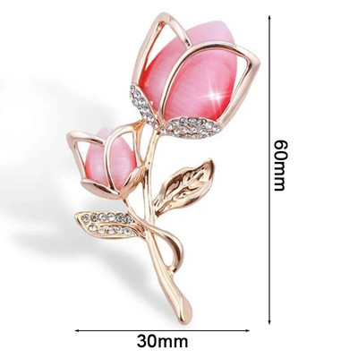 1tk Fashion Diamond Rose Lilled Pross Pin Naise Peorõivad Sall Ehted Aksessuaarid