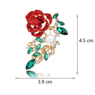 1tk Fashion Diamond Rose Lilled Pross Pin Naise Peorõivad Sall Ehted Aksessuaarid