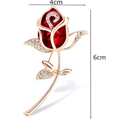1tk Fashion Diamond Rose Lilled Pross Pin Naise Peorõivad Sall Ehted Aksessuaarid