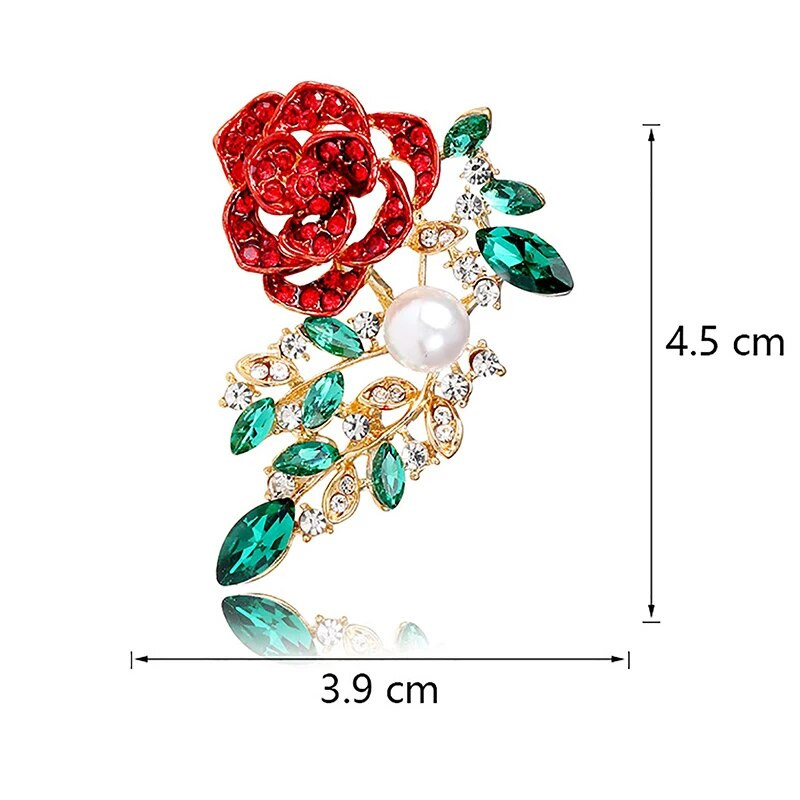 1tk Fashion Diamond Rose Lilled Pross Pin Naise Peorõivad Sall Ehted Aksessuaarid