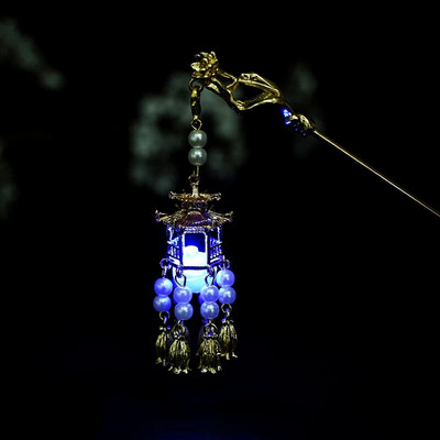 Kinijos triušio žibinto plaukų segtukai plaukų lazdelės LED šviesūs plaukų aksesuarai moterims vaikams Retro lotoso gėlių kutų galvos apdangalai