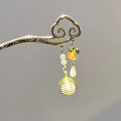 Kinijos triušio žibinto plaukų segtukai plaukų lazdelės LED šviesūs plaukų aksesuarai moterims vaikams Retro lotoso gėlių kutų galvos apdangalai