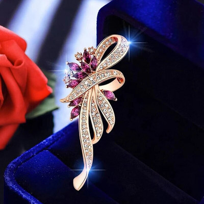 1PC Fashion Crystal Rhinestone Καρφίτσες για Γυναικεία Ρούχα Κασκόλ Κοσμήματα Αξεσουάρ πάρτι 6,5*2,8cm