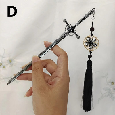 Νέα φουρκέτα κρεμαστό φουντάκι με φούντα μεταλλικό σπαθί, κινέζικα απλά μπαστούνια μαλλιών για γυναίκες Μοντέρνα DIY Εργαλεία σχεδίασης χτενίσματος Αξεσουάρ