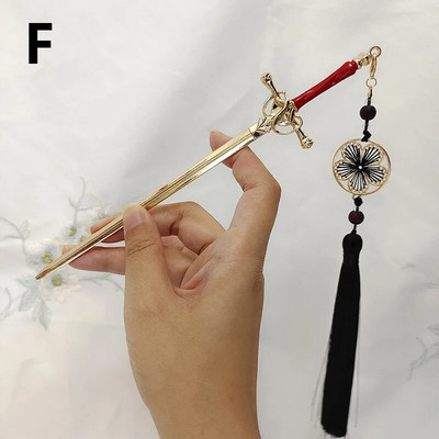 Νέα φουρκέτα κρεμαστό φουντάκι με φούντα μεταλλικό σπαθί, κινέζικα απλά μπαστούνια μαλλιών για γυναίκες Μοντέρνα DIY Εργαλεία σχεδίασης χτενίσματος Αξεσουάρ