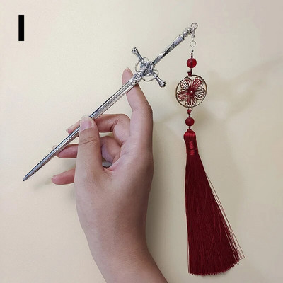 Νέα φουρκέτα κρεμαστό φουντάκι με φούντα μεταλλικό σπαθί, κινέζικα απλά μπαστούνια μαλλιών για γυναίκες Μοντέρνα DIY Εργαλεία σχεδίασης χτενίσματος Αξεσουάρ