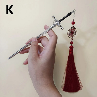 Νέα φουρκέτα κρεμαστό φουντάκι με φούντα μεταλλικό σπαθί, κινέζικα απλά μπαστούνια μαλλιών για γυναίκες Μοντέρνα DIY Εργαλεία σχεδίασης χτενίσματος Αξεσουάρ