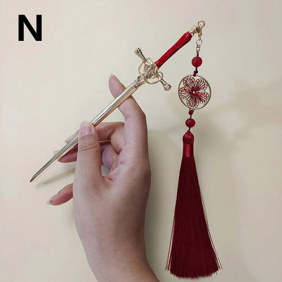 Νέα φουρκέτα κρεμαστό φουντάκι με φούντα μεταλλικό σπαθί, κινέζικα απλά μπαστούνια μαλλιών για γυναίκες Μοντέρνα DIY Εργαλεία σχεδίασης χτενίσματος Αξεσουάρ