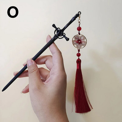 Νέα φουρκέτα κρεμαστό φουντάκι με φούντα μεταλλικό σπαθί, κινέζικα απλά μπαστούνια μαλλιών για γυναίκες Μοντέρνα DIY Εργαλεία σχεδίασης χτενίσματος Αξεσουάρ