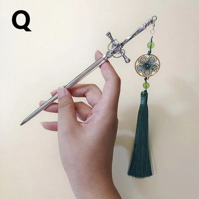 Νέα φουρκέτα κρεμαστό φουντάκι με φούντα μεταλλικό σπαθί, κινέζικα απλά μπαστούνια μαλλιών για γυναίκες Μοντέρνα DIY Εργαλεία σχεδίασης χτενίσματος Αξεσουάρ