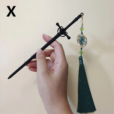 Νέα φουρκέτα κρεμαστό φουντάκι με φούντα μεταλλικό σπαθί, κινέζικα απλά μπαστούνια μαλλιών για γυναίκες Μοντέρνα DIY Εργαλεία σχεδίασης χτενίσματος Αξεσουάρ