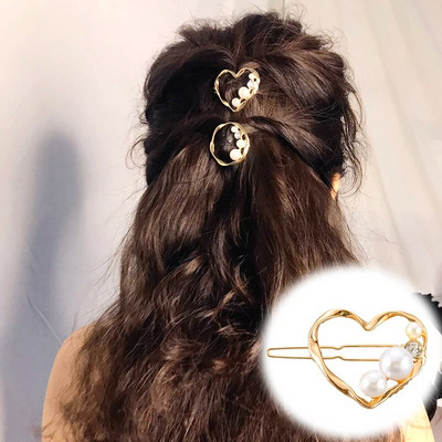 Glamour Fashion Hair Clip Καρφίτσες μαλλιών για γυναίκες Γλυκιές φουρκέτες Κοσμήματα Lady Pearl Barrette Stick Heart Headwear Παιδικά κορίτσια Παιδιά