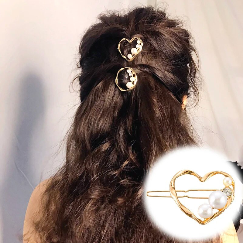 Glamour Fashion Hair Clip Καρφίτσες μαλλιών για γυναίκες Γλυκιές φουρκέτες Κοσμήματα Lady Pearl Barrette Stick Heart Headwear Παιδικά κορίτσια Παιδιά