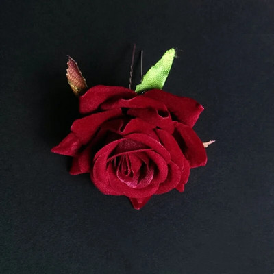 U-kujulised punased juuksenõelad Juukseklambrid Pulmajuukseaksessuaarid Naistele Roosilillega peakatted Kahvlid Pruudi peakatted Juukseehted