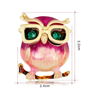 Fashion Animal καρφίτσα υψηλής ποιότητας Μοναδικά γυαλιά χαριτωμένη κουκουβάγια Πουλιά καρφίτσες κινουμένων σχεδίων με κρυστάλλινα δώρα για παιδιά Γυναικεία μόδα Jewely