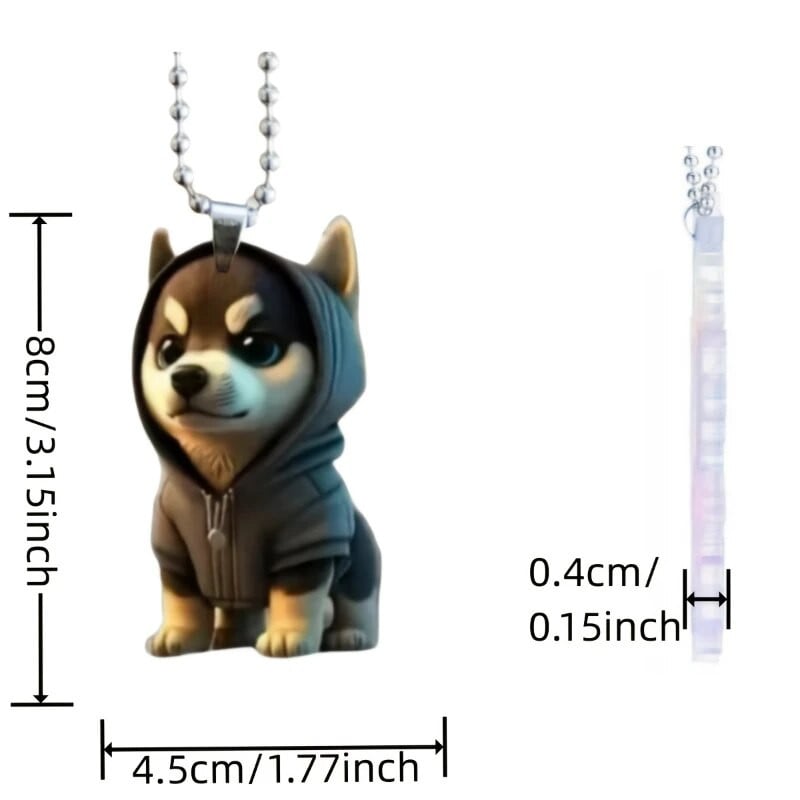 1db Cartoon Husky Design 2D akril karácsonyfa medál, autós kiegészítők, autó belső tükör függő dekoráció
