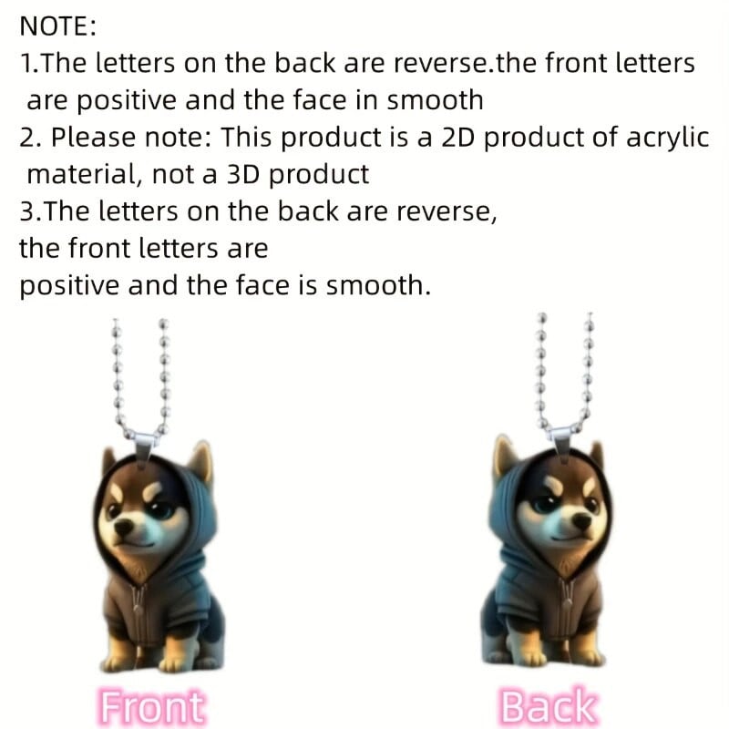 1db Cartoon Husky Design 2D akril karácsonyfa medál, autós kiegészítők, autó belső tükör függő dekoráció