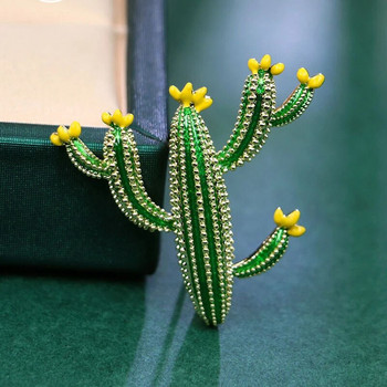 1PC Модни емайлирани брошки за кактус за жени Унисекс Прекрасни упорити жизнени растения Парти Ежедневни брошки Игли Подаръци