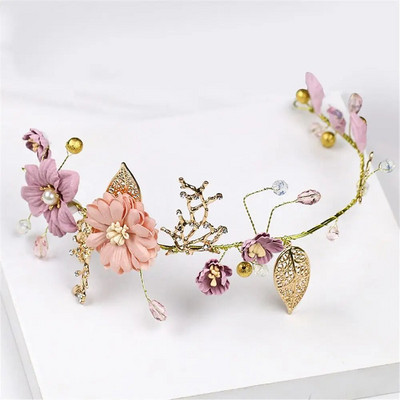 Pulmapeakate Pärlkristallpeapael Pruudijuuksed Aksessuaarid Peakate Naiste Käsitsi valmistatud Tiara Pulmajuukseehted Ehted